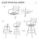 preview thumbnail 6 of 37, 3/5-Piece Outdoor Bar Stool Set Aluminum Swivel Bar Stools with Sunbrella Cushion