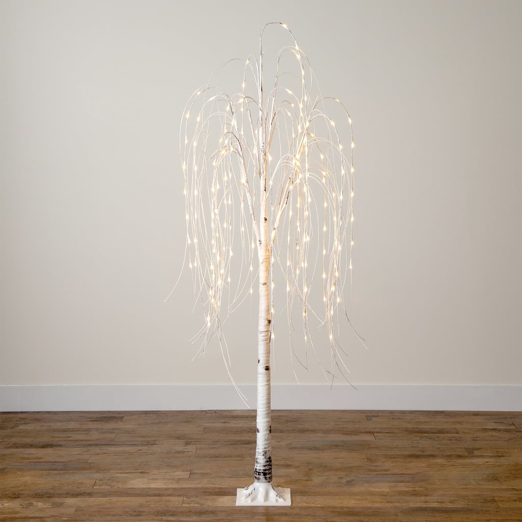Pre-Lit Weeping Willow Artificial Christmas Tree - 6' - Warm White LED Lights