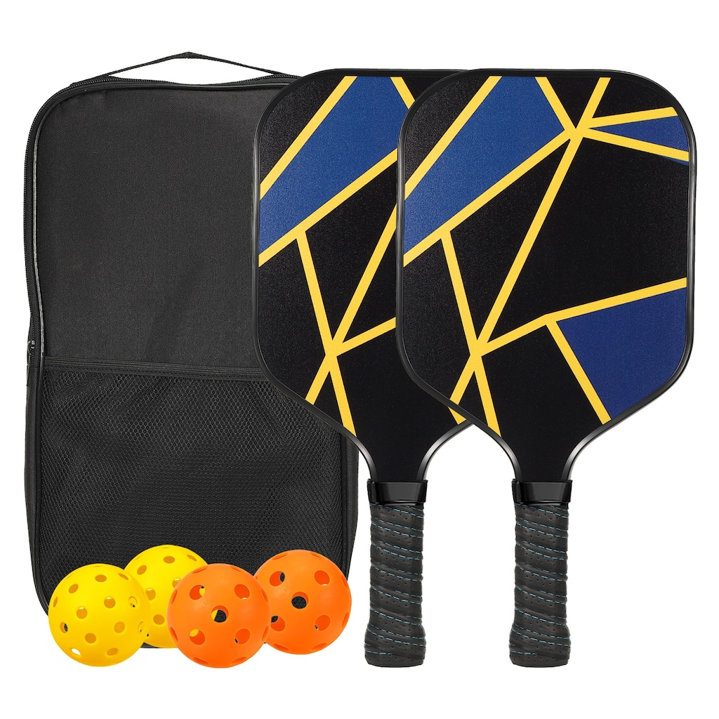 Graphite Pickleball Paddles Set of 2 Pickleball Set 4 Pickleballs Portable Bag - Multicolor
