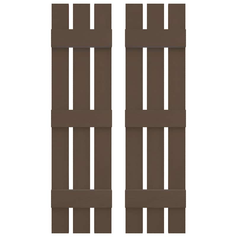 Builders Edge, Standard Three Board Spaced, Board-n-Batten Shutters, Includes Matching Installation Spikes (Per Pair)