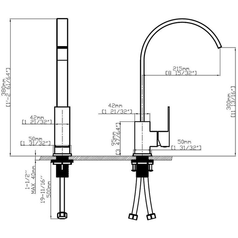 BOANN Doris Single-Handle Standard Kitchen Faucet in Stainless Steel