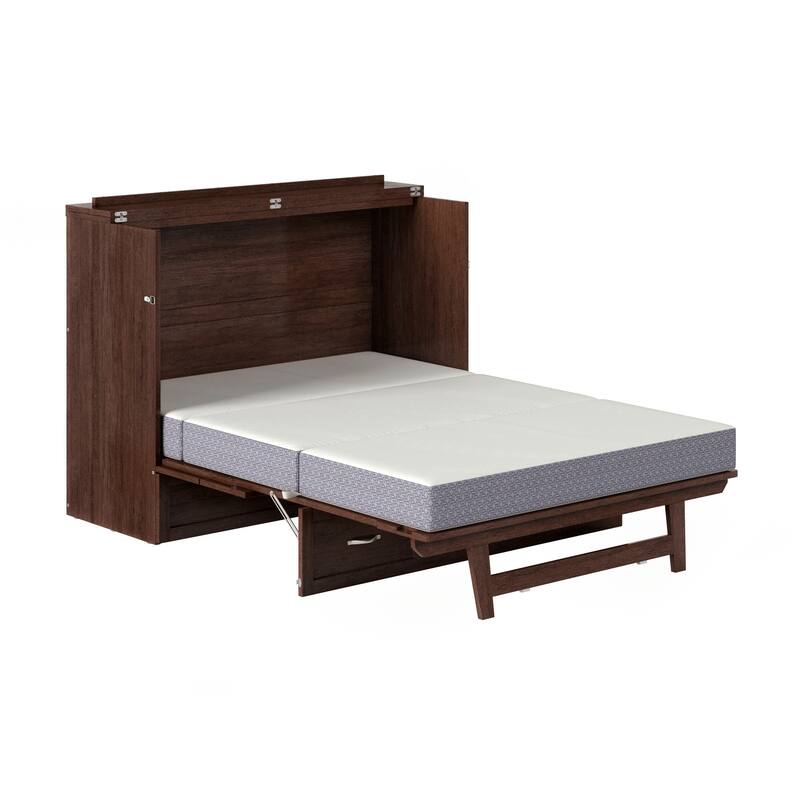 AFI Northfield Murphy Bed Chest with 6" Mattress, Storage Drawer & Built-In Charger