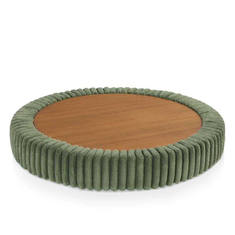Furniture of America Elyndra 25-inch Round Chenille Storage Ottoman with Flip Top