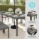 preview thumbnail 14 of 21, 71" Outdoor Rattan Wicker Patio Table with Engineered Wood Top - 39"W x 71"D x 30"H