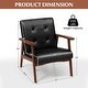 preview thumbnail 5 of 16, Costway Mid Century Accent Chair Tufted Reading Armchair Solid Rubber - See Details