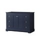preview thumbnail 18 of 17, Wyndham Collection Avery 48" Single Free Standing Vanity Cabinet Only Dark Blue / Polished Chrome Hardware