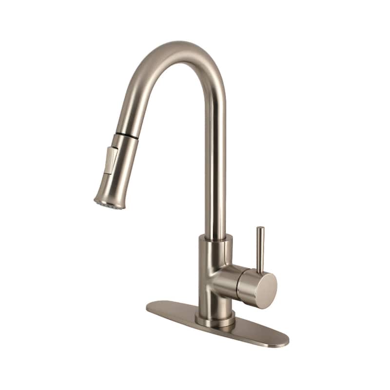 Kingston Brass Concord 1.8 GPM Single Hole Pull Down Kitchen Faucet - - Brushed Nickel