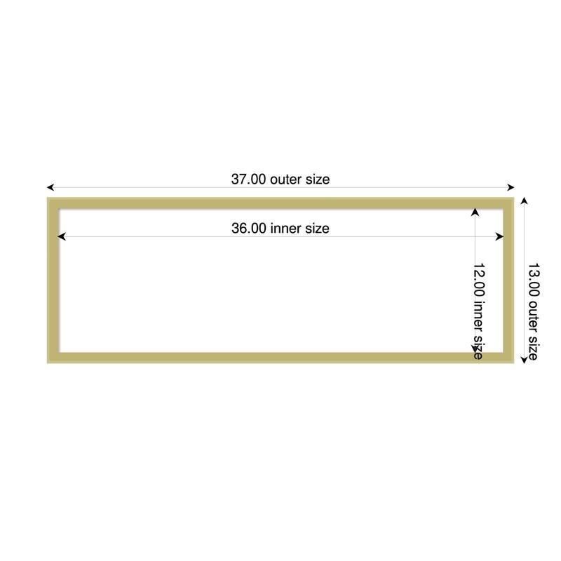 Incline Framed Dry Erase Magnetic Board - 37 x 13 in - Incline Light Gold