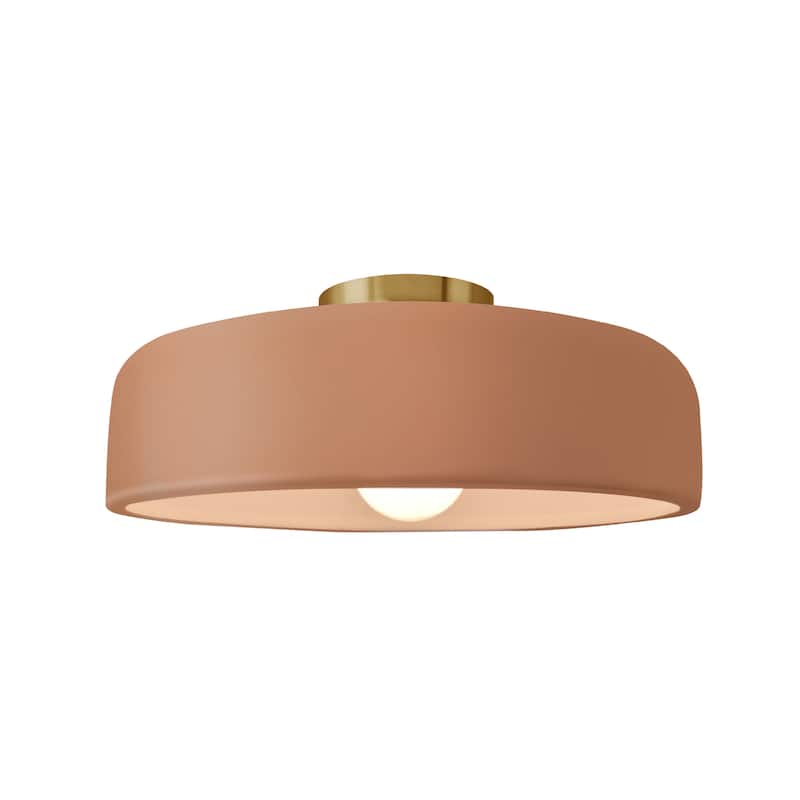 Justice Design Radiance - Medium Spire Semi-Flush Light - Adobe/Brushed Brass