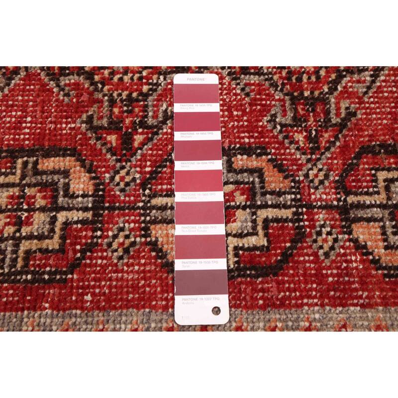 ECARPETGALLERY Hand-knotted Andelz Red Wool Rug - 3'0 x 9'9