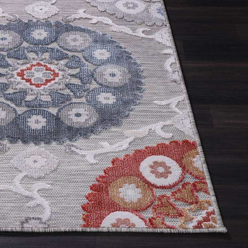 Beverly Rug Equator Medallion Bohemian Indoor Outdoor Area Rug