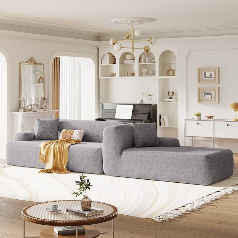 Merax Modern Large L-Shape Modular Sectional Sofa, 2 Piece Free Combination