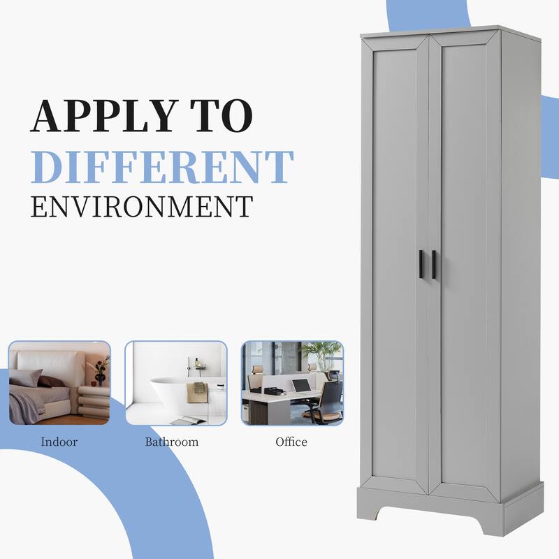 Storage Cabinet with Two Doors & Adjustable Shelf