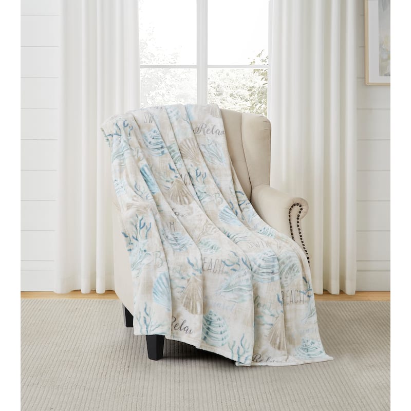 Coastal Flannel Plush Throws 50" x 70" - Kelaa