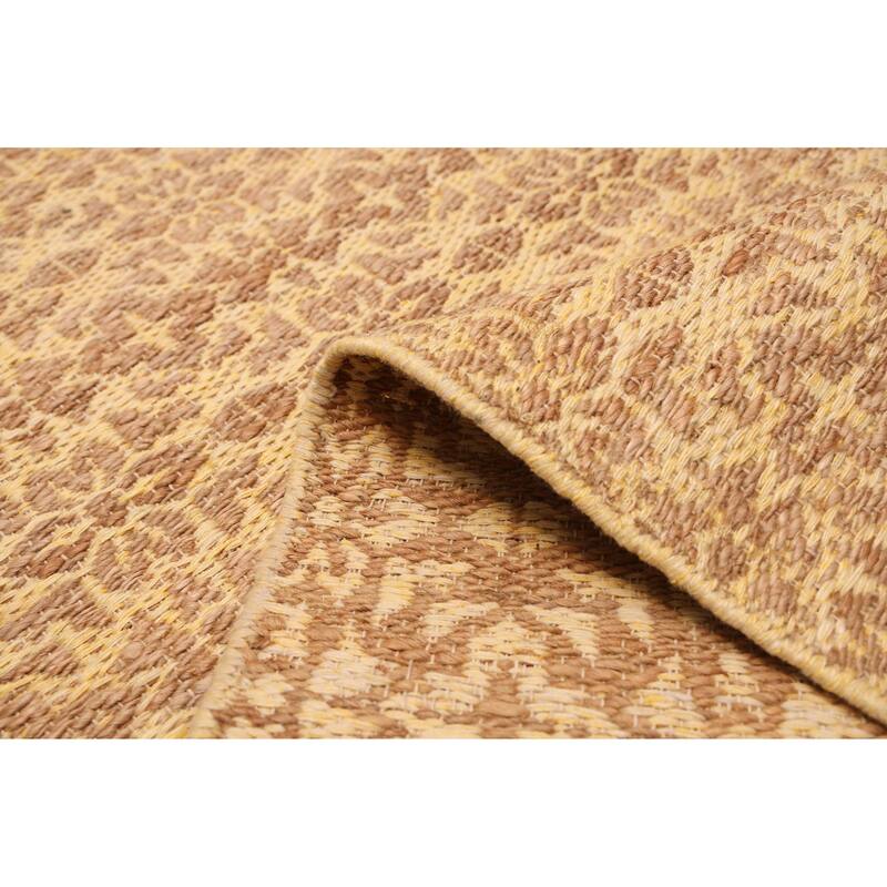 ECARPETGALLERY Flat-Weave Palas Denizli Light Gold Kilim - 5'3 x 7'6
