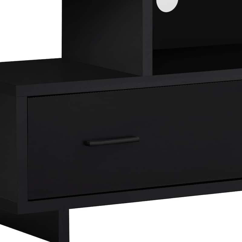 HomeRoots 47" Gray and Black Open Shelving TV Stand - n/a