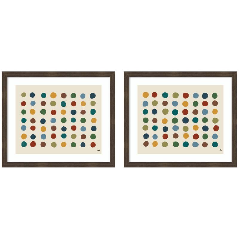 Kate and Laurel Meditation No. 3 2 Piece Framed Wall Art Print Set by Kelly Knaga - 2 Piece Set 21x25