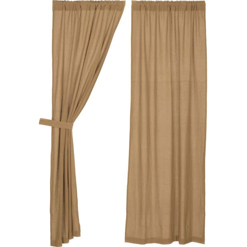 Farmhouse Curtains Cotton Burlap Panel 84x40 Solid Color - Panel 84x40