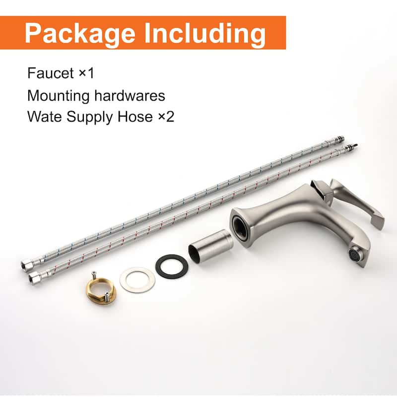 Single Hole Bathroom Sink Faucet Single Handle Bathroom Faucet Modern Lavatory Basin Vanity Tap With Valve, NO DRAIN