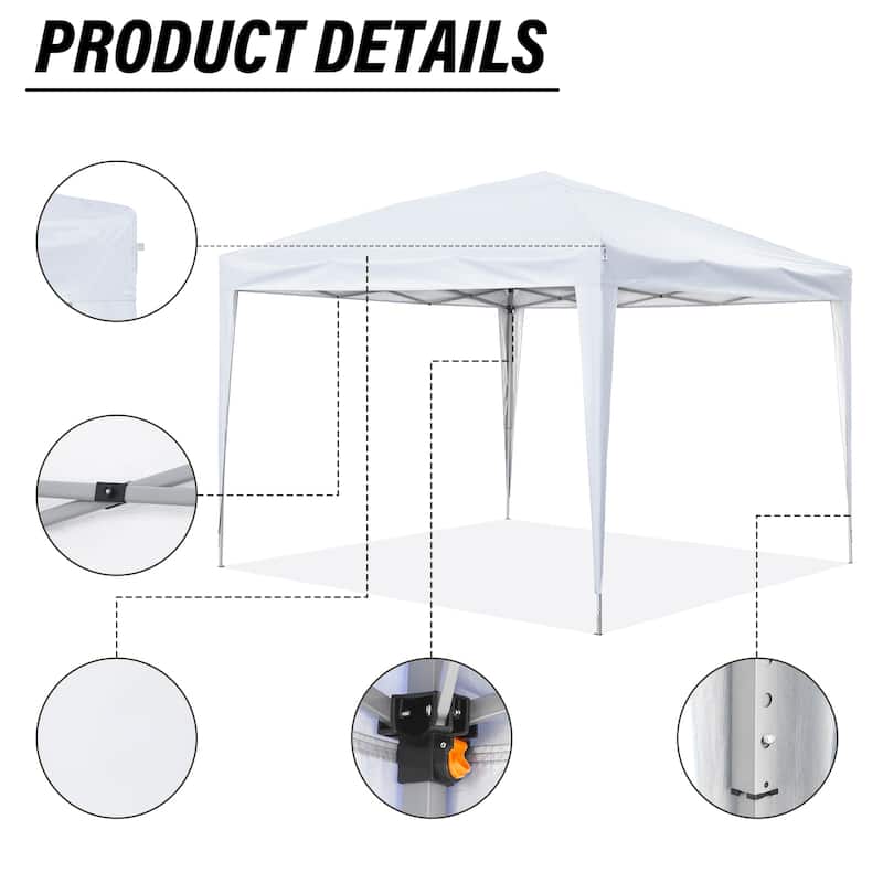Zenova 10' x 10' Outdoor Pop Up Canopy Tent Patio Gazebo Party Wedding Tent