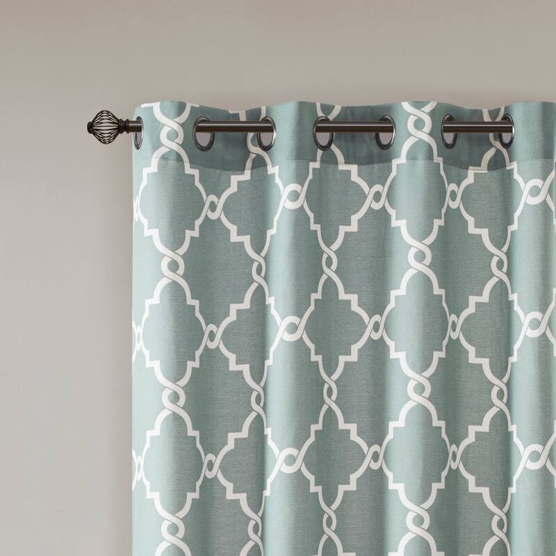 Madison Park Westmont Fretwork Print Grommet Top Window Single Curtain Panel