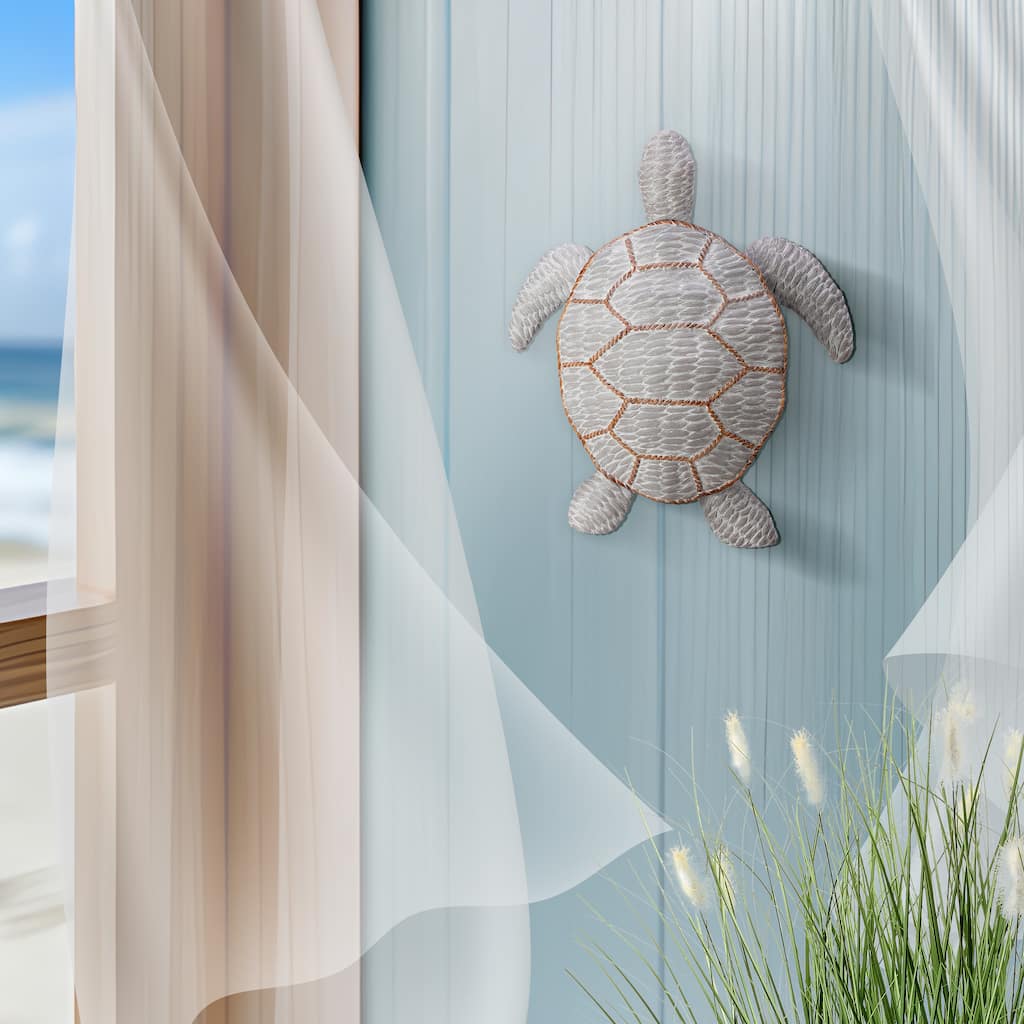 Fabric Weave' Turtle Plaque 13.75" - 11.81