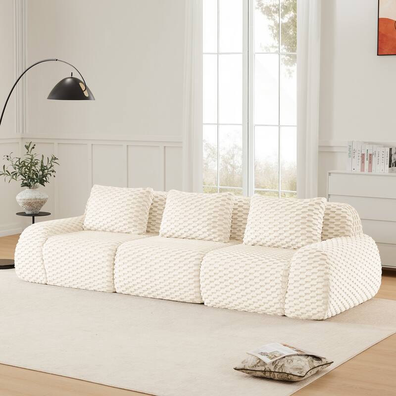 Floor Cloud Sectional Couch, Boneless Sofa for Living Room, Modular Sectional Sofa with Deep Seat, No Assembly Required