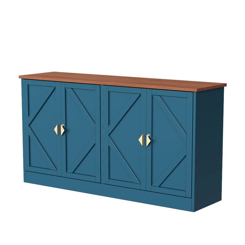 Modern 59" Sideboard, Accent Cabint Credenza TV Stand with Adjustable Shelves