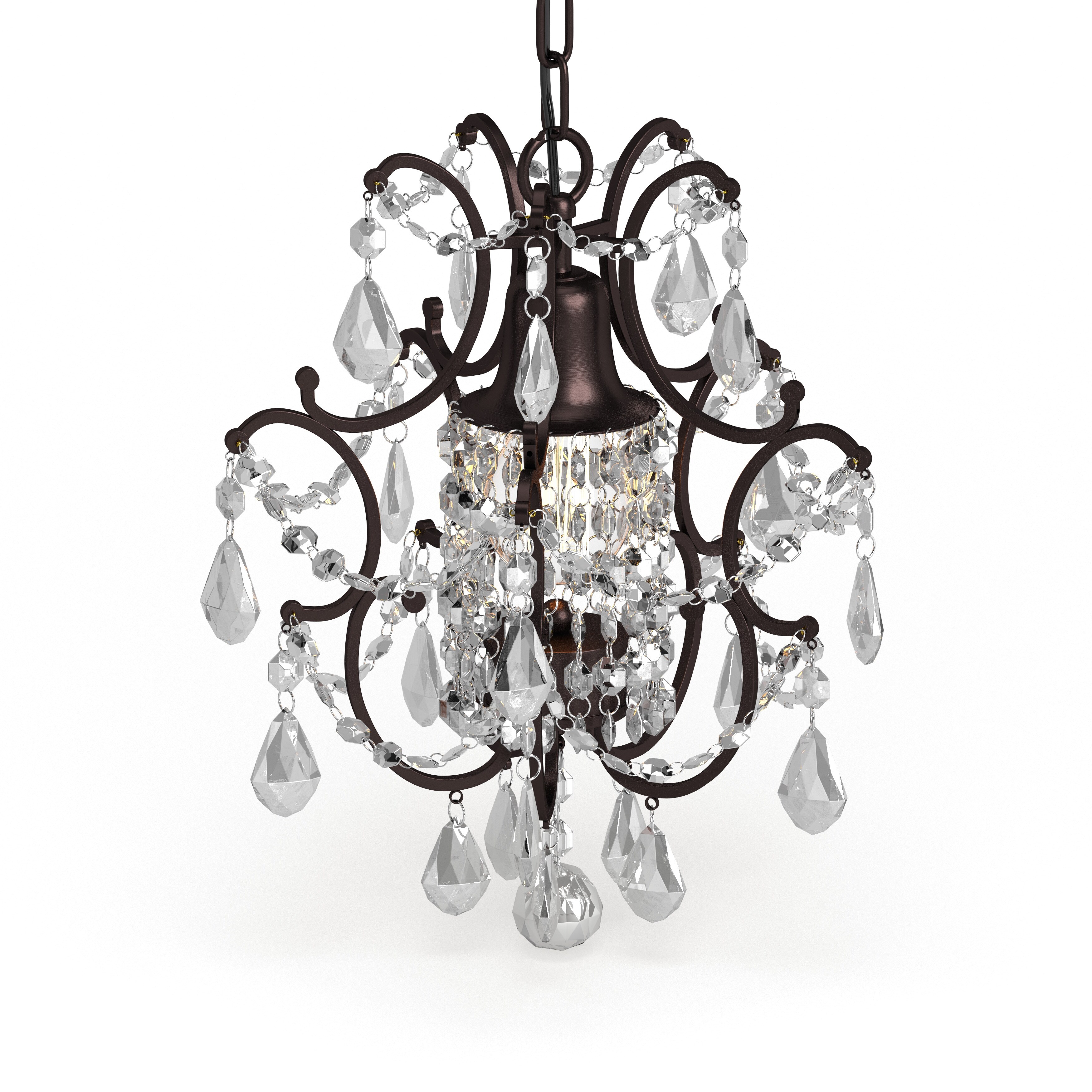 Clear Crystal Brown Base Mini Chandelier Overstock 20253755
