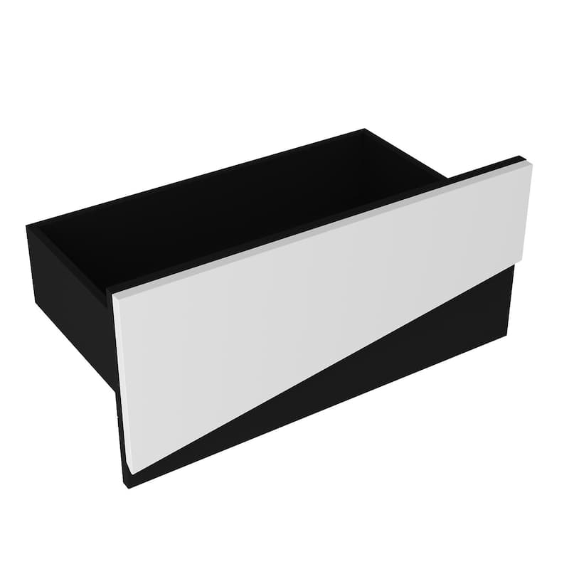 Black&White color scheme TV Cabinet,Entertainment center with 2Drawers - 78.7"W