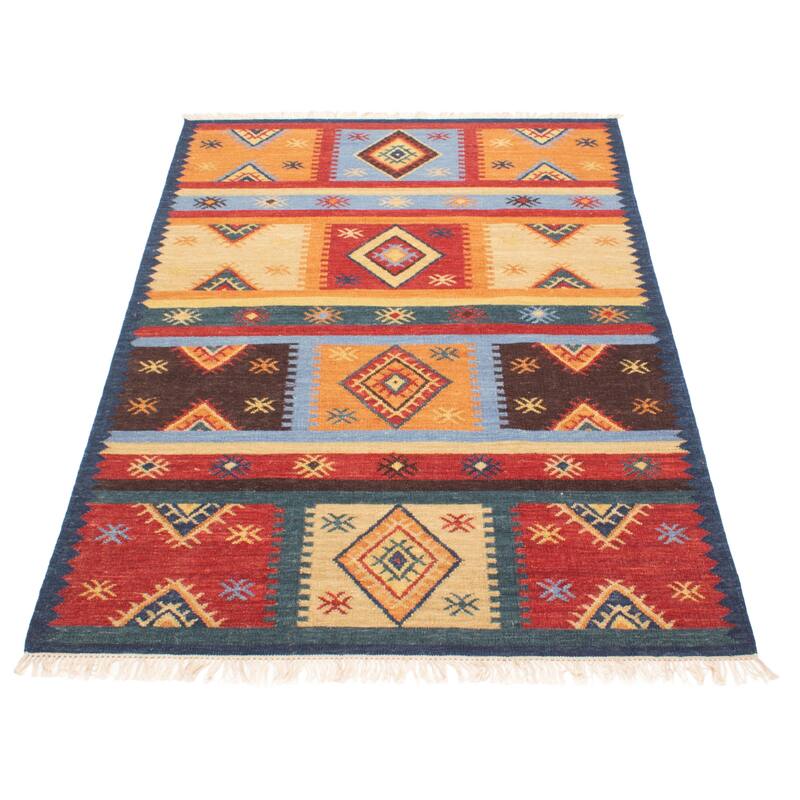 ECARPETGALLERY Flat-Weave Ankara FW Red Wool Kilim - 5'3 x 8'1
