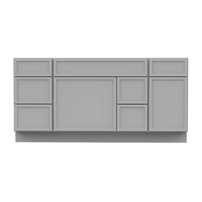 Vanity Art 66" Birch Freestanding Bathroom Vanity Cabinet without Top