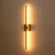 preview thumbnail 17 of 119, 1-Light Black/ Gold/ Nickel Modern Long Linear Strip Wall Sconce Dimmable LED Bathroom Vanity Light