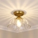 preview thumbnail 2 of 3, Golden Lighting Audra 1-light 12in Semi-Flush Mount in Brushed Champagne Brass