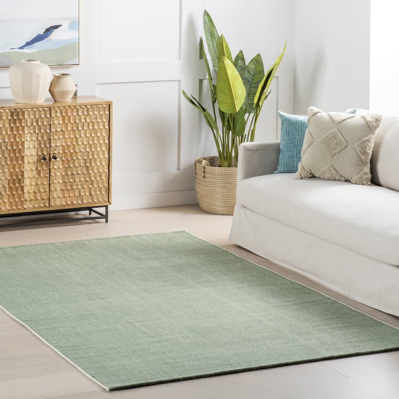 Nuloom Salima Solid Indoor/Outdoor Area Rug - 10' x 14' - Green - Rectangle