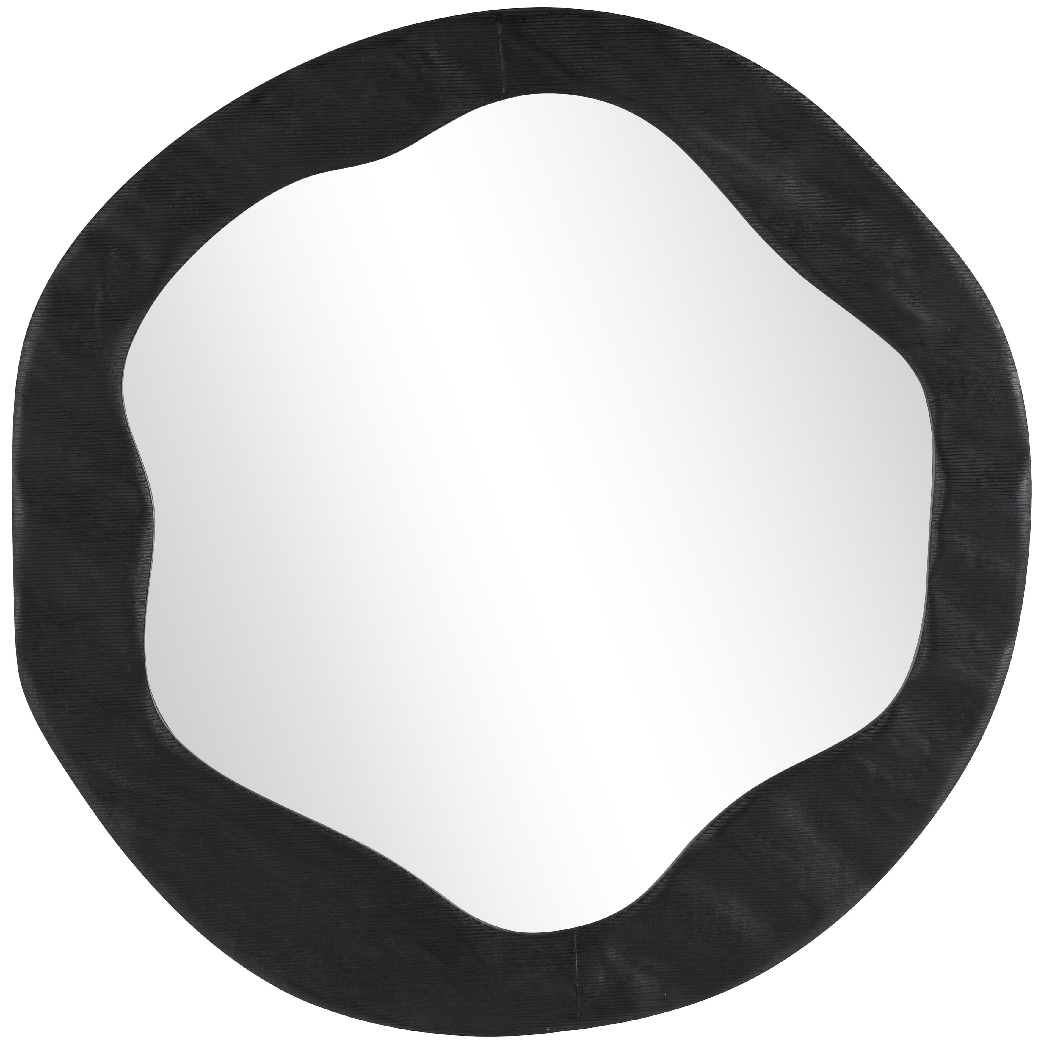 Velvet Wavy Room Wall Mirror - Black - Roche River Decor