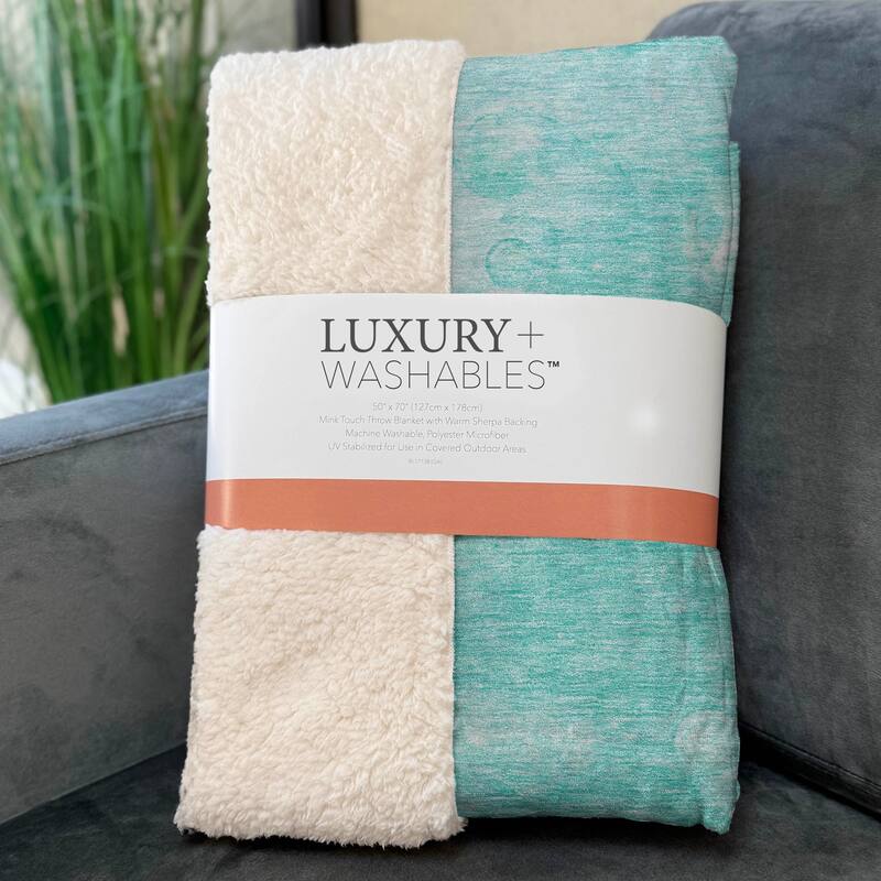 Premium Machine Washable Abstract Modern Sherpa Throw Blanket
