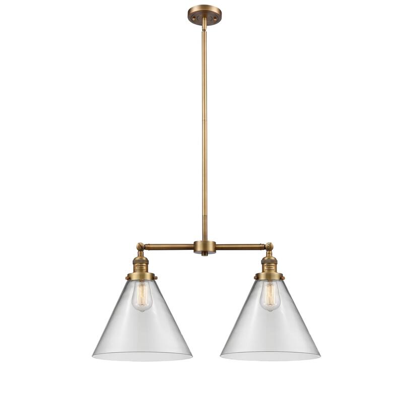 Innovations Lighting X-Large Cone 2 Light 21" Wide Linear Chandelier