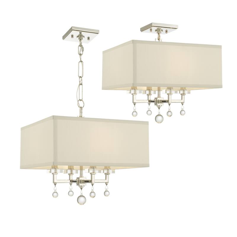 Timeless Home Four Light Chandelier Paxton Polished Nickel - Exact Size