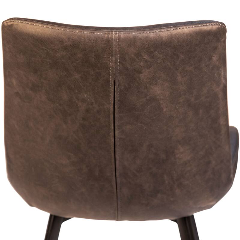 Brooklyn PU Leather Upholstered Dining Chair, Brown (Set of 2)