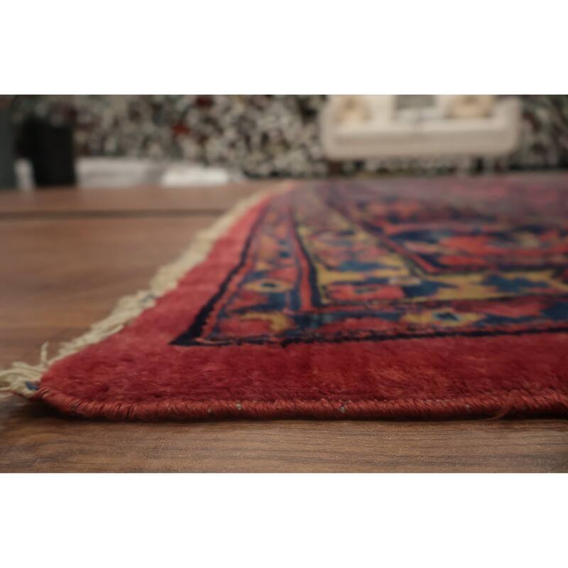 Hand Knotted Oriental 100% Wool Carpet Traditional Floral Pink Sarouk Area Rug - 13' 3'' X 10' 3''