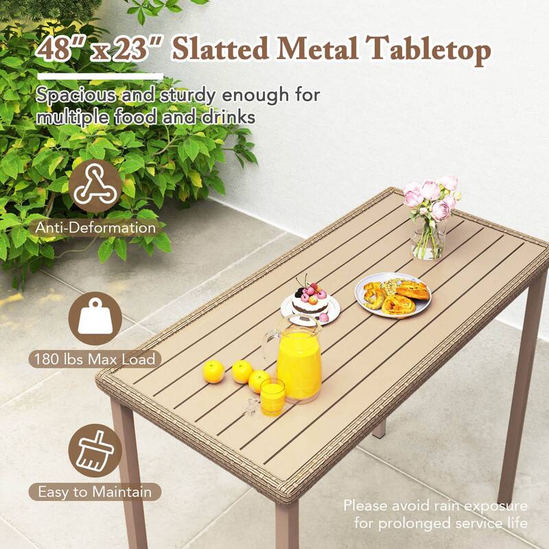 Costway 48" Outdoor Counter Height Table Patio Bar Table Heavy Duty - See Details