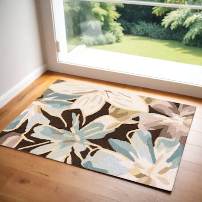 Floral Traditional Stain Resistant Low Pile Area Rug - 33' X '21' X '0.25