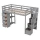 preview thumbnail 14 of 14, Twin size Loft Bed with Storage Drawers and Stairs,Wooden Loft Bed with Shelves