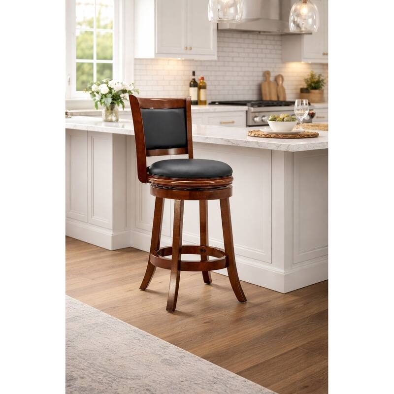 Augusta Wood Upholstered Swivel Counter Barstool