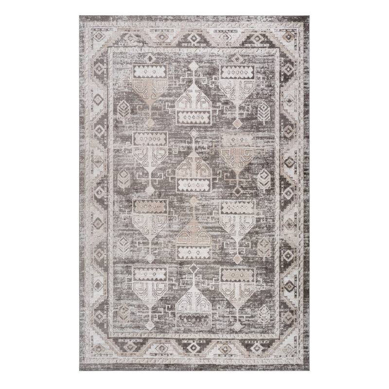 Bibon Distressed Abstract Stain Resistant Low Pile Durable Area Rug By HomeRoots