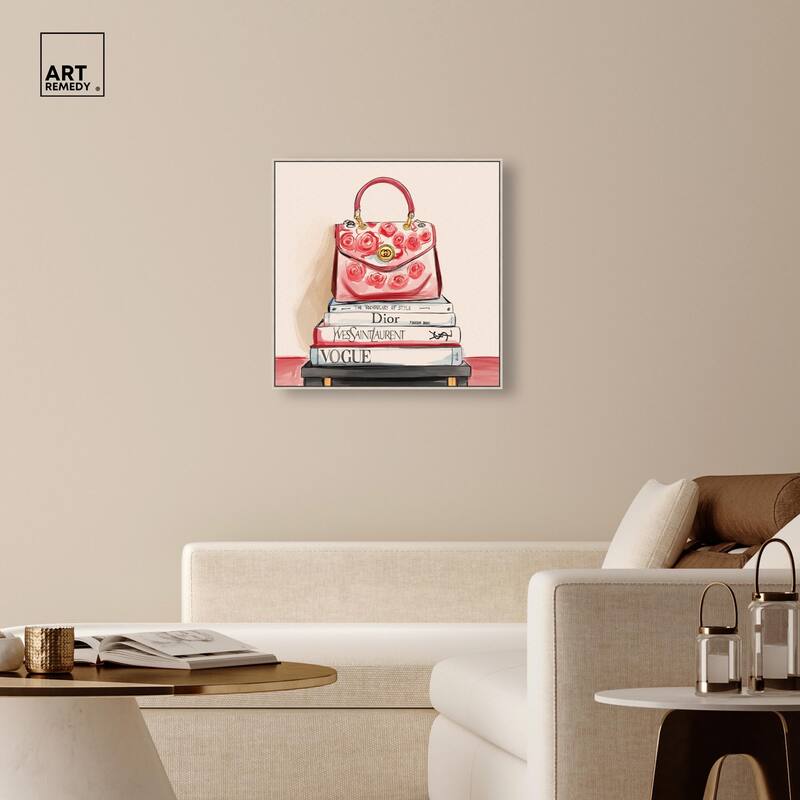 red flowers handbag Canvas by Art Remedy