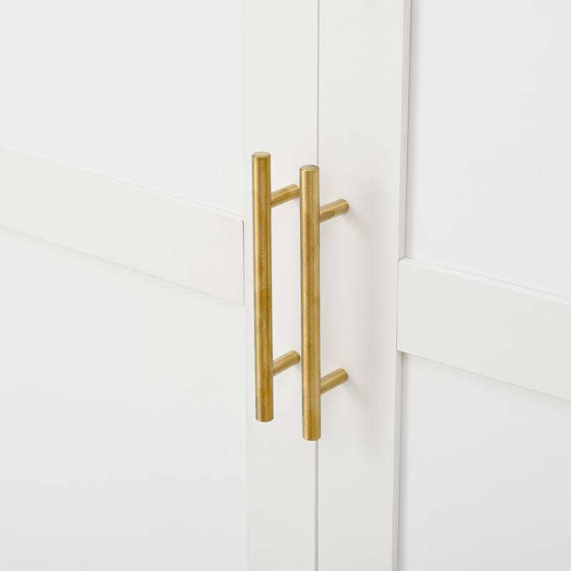 70.9 inch Freestanding Kitchen Cabinet, Tall Storage Cabinet with 4 Doors, 2 Door Shelves, 8 Pull-out Trays and Adjustable Shelf