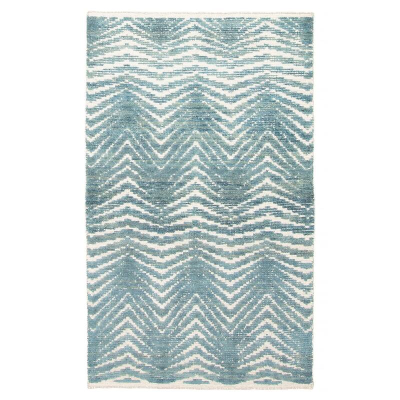 ECARPETGALLERY Hand-knotted Tangier Teal Wool Rug - 2'11 x 4'11 - Teal - 2'11 x 4'11