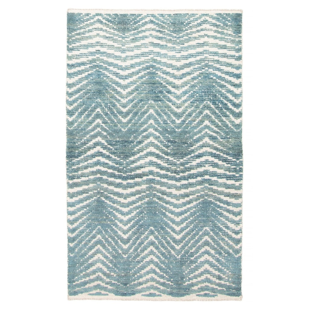 ECARPETGALLERY Hand-knotted Tangier Teal Wool Rug - 2'11 x 4'11